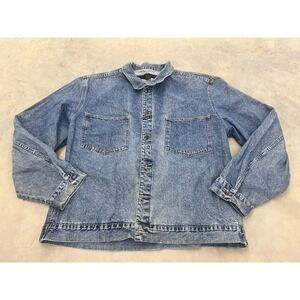 VTG Marithe + Francois Girbaud Jacket Mens 2XL Blue Denim Button Front 90s Y2K